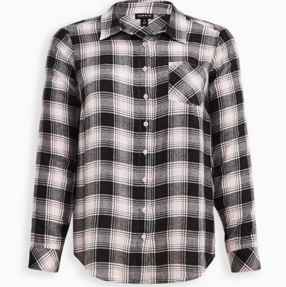 Torrid sz 5 baby pink/black checkered top